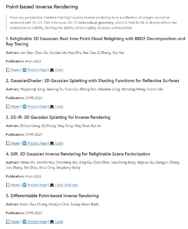 收集了基于 NeRF的逆渲染论文的资源集合 | Awesome-Inverse-Rendering收集了基于 NeRF的逆渲染论文的资源集合 | Awesome-Inverse-Rendering