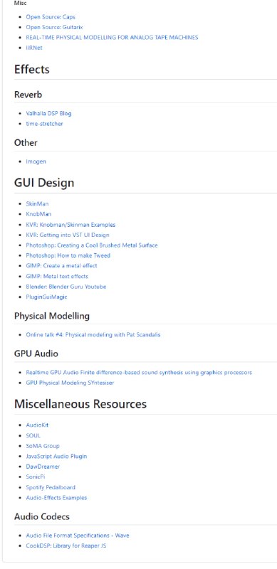 音频插件开发资源汇总Audio-Plugin-Development-Resources | #插件音频插件开发资源汇总Audio-Plugin-Development-Resources | #插件