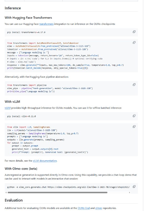在线训练PyTorch构建块，专为 OLMo 生态系统打造，助力大规模语言模型开发