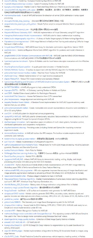 Matlab 框架、库和软件列表 | awesome-matlabMatlab 框架、库和软件列表 | awesome-matlab
