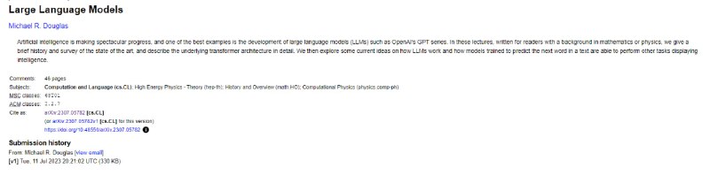 面向具有数学或物理背景读者的大语言模型讲座资料 | paper