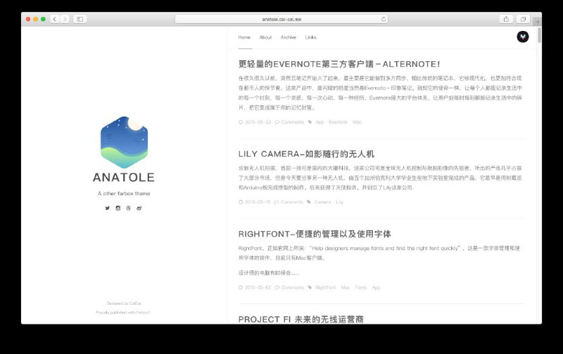 一个用Golang开发的博客平台Sonic意为声速的、声音的，正如它的名字一样, sonic致力于成为最快速的开源博客平台