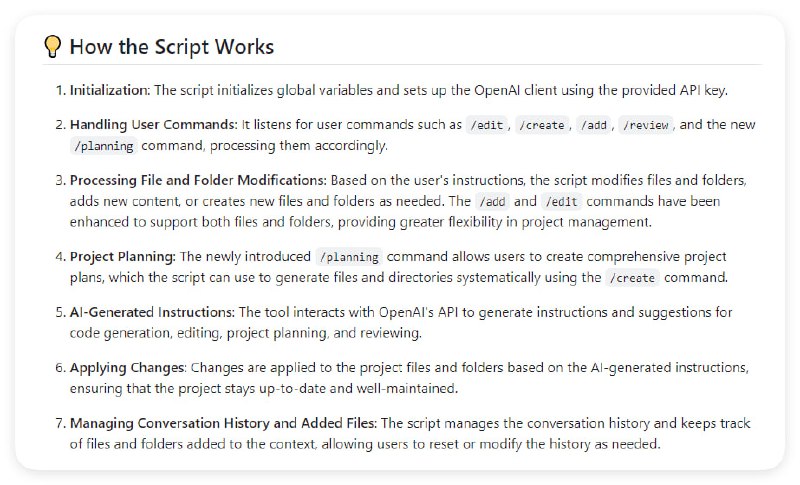 一个基于命令行的工具，旨在帮助开发者高效地管理和与项目交互，通过集成 OpenAI 的 API，提供代码生成、文件编辑、项目规划等功能，以优化开发流程o1-engineer | #工具一个基于命令行的工具，旨在帮助开发者高效地管理和与项目交互，通过集成 OpenAI 的 API，提供代码生成、文件编辑、项目规划等功能，以优化开发流程o1-engineer | #工具