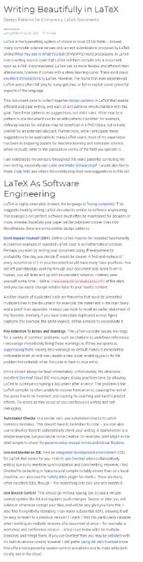 LaTeX 文档编写指南：《Writing Beautifully in LaTeX》，作者是加州大学伯克利分校的博士生 Adam Gleave