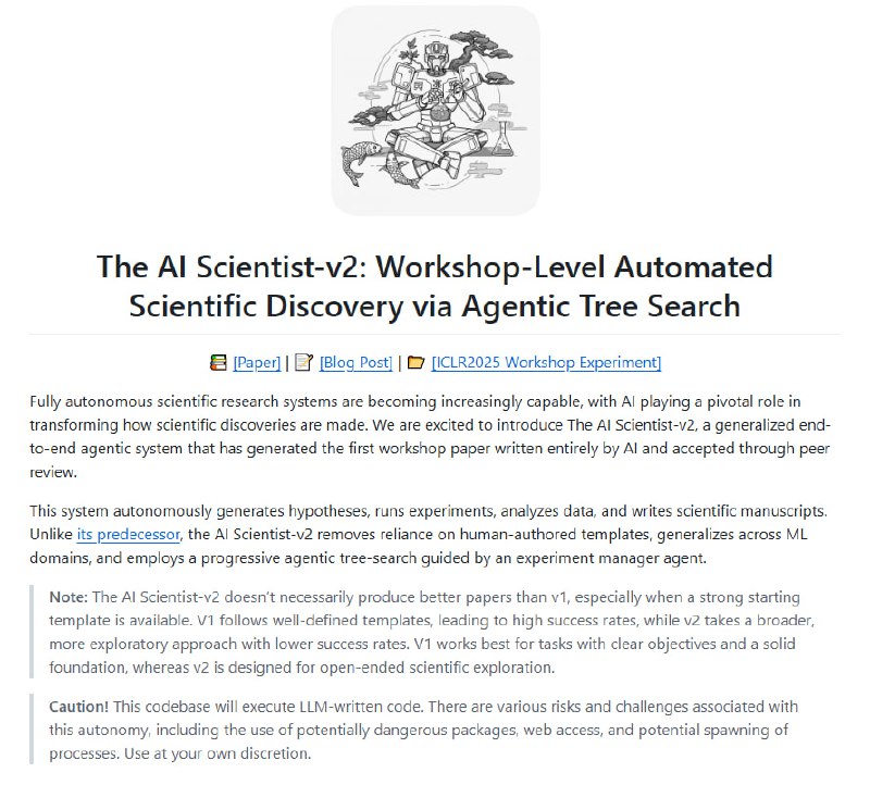 AI-Scientist-v2：AI驱动的自动化科学发现系统，助力科学研究迈向新高度