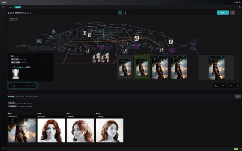SDFX：通过漂亮界面构建和分享AI应用的无代码平台特征在复杂的工作流程之上构建和共享用户友好的应用程序100% 兼容 ComfyUI 及其所有功能可以与你现有的 Comfy 安装一起使用（使用我们的 SDFXBridgeForComfy 自定义节点）LiteGraph 几乎在打字稿中从头开始重构动画图导航节点书签和高级图形搜索闪电般快速的 UI 实例化和漂亮的高级组件（比 Gradio 快 450 倍）UI 调试器（目前还处于初级阶段）本机自定义节点管理器（感谢 Dr.Lt.Data）导出并共享应用程序和模板（组节点即将导出）高级基于图层的图像和蒙版编辑器 (WIP)高级检查点选择器和图库高级输入图像选择器现代且超快速的前端堆栈（vitejs、vuejs、电子）编译为本机应用程序（Windows、Linux、Mac）或 Web 应用程序非常容易维护和添加新功能SDFX：通过漂亮界面构建和分享AI应用的无代码平台特征在复杂的工作流程之上构建和共享用户友好的应用程序100% 兼容 ComfyUI 及其所有功能可以与你现有的 Comfy 安装一起使用（使用我们的 SDFXBridgeForComfy 自定义节点）LiteGraph 几乎在打字稿中从头开始重构动画图导航节点书签和高级图形搜索闪电般快速的 UI 实例化和漂亮的高级组件（比 Gradio 快 450 倍）UI 调试器（目前还处于初级阶段）本机自定义节点管理器（感谢 Dr.Lt.Data）导出并共享应用程序和模板（组节点即将导出）高级基于图层的图像和蒙版编辑器 (WIP)高级检查点选择器和图库高级输入图像选择器现代且超快速的前端堆栈（vitejs、vuejs、电子）编译为本机应用程序（Windows、Linux、Mac）或 Web 应用程序非常容易维护和添加新功能