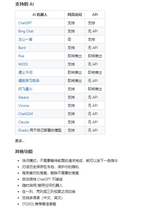 ChatALL：可以同时与多个AI聊天机器人（如ChatGPT、Bing Chat、Bard、Alpaca、Vincuna、Claude、ChatGLM、MOSS、iFlytek Spark、ERNIE等）进行对话的工具