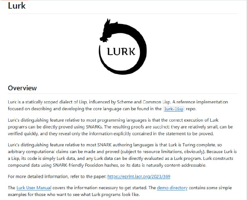 在线零知识证明编程语言太复杂？Lurk来了！Lurk 是一个基于 Lisp 设计的图灵完备 zk-SNARKs 编程语言，结合了 Scheme 和 Common Lisp 的优点