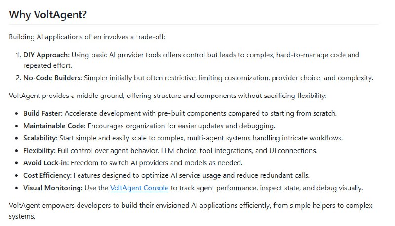 VoltAgent：开源TypeScript AI Agent框架，助力开发者快速构建和管理AI智能体