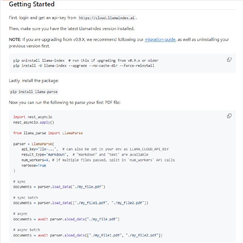 由LlamaIndex开发的API，用于高效解析和表示文件，以便利用LlamaIndex框架进行高效检索和上下文增强，目前只支持PDF文档