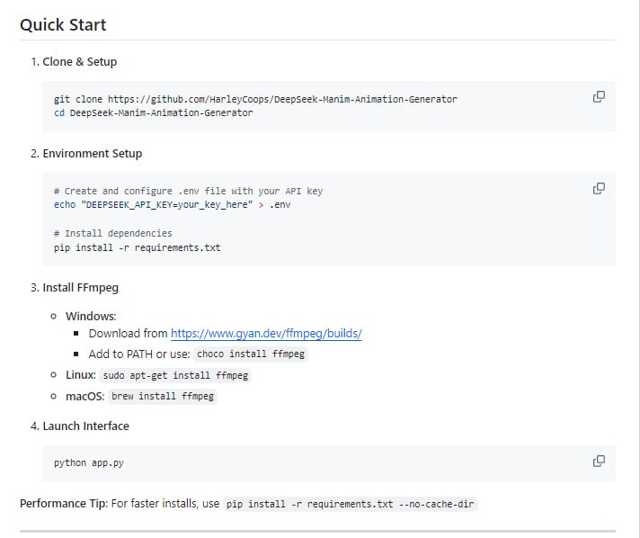 基于 DeepSeek AI 的数学动画生成器，它使用 Manim 库来自动化地将复杂的数学概念转换为动画，并且支持通过模型优化和训练直接一次性生成高质量的动画Math-To-Manim | #生成器