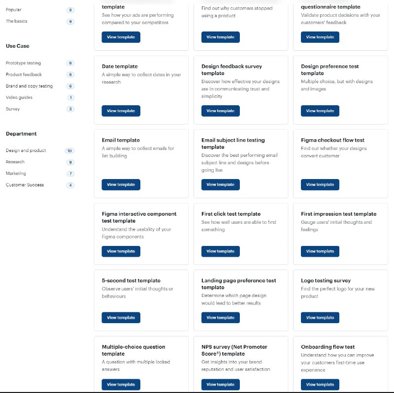 Ballpark Research Template Library一键访问30多个模板，用于UX研究、调查、Figma原型等等