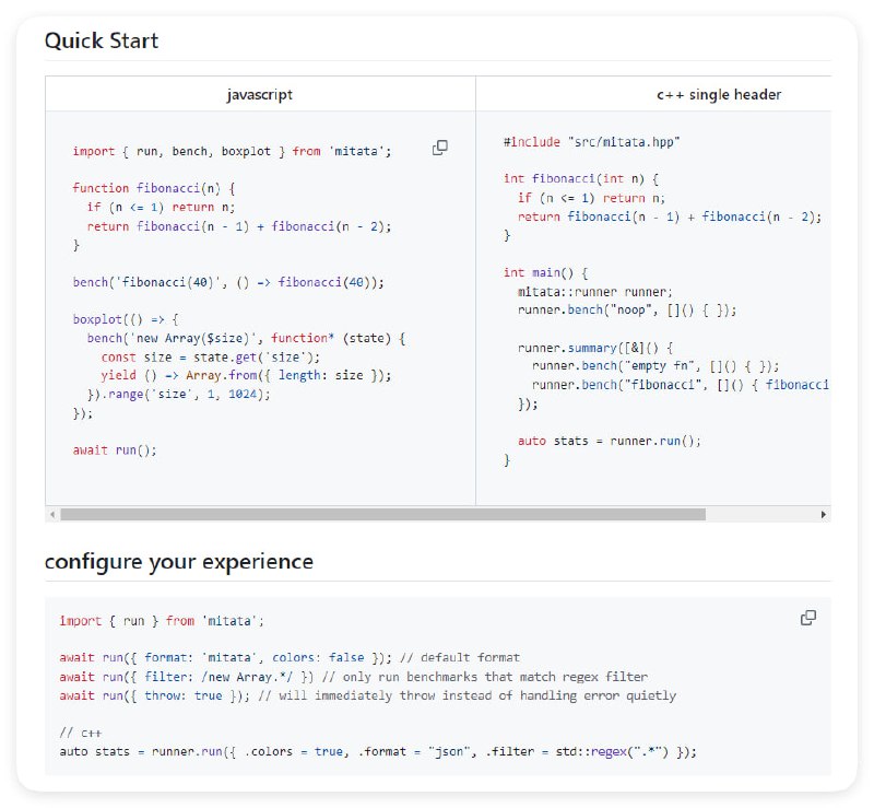 Mitata：专注于提供高精度基准测试工具的开源项目，旨在帮助开发者进行性能测试