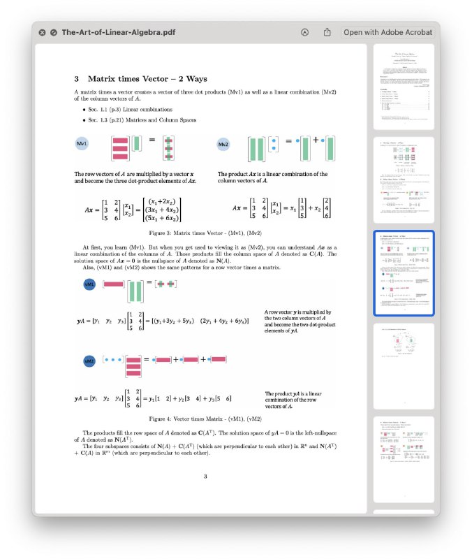 开源技术教程：《线性代数的艺术》，主要针对 MIT 教授 Gilbert Strang 的《Linear Algebra for Everyone》教程提供了图形注释，让知识更易于吸收理解
