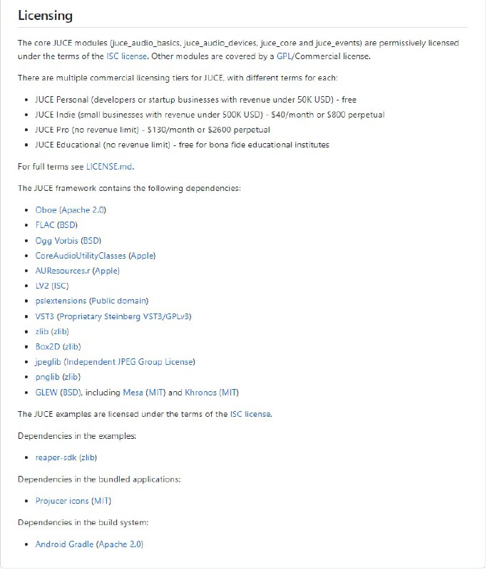 JUCE 是一个开源的跨平台 C++ 应用程序框架，用于创建高质量的桌面和移动应用程序，包括 VST、VST3、AU、AUv3、AAX 和 LV2 音频插件和插件主机