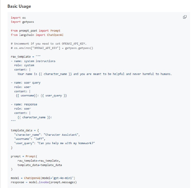 Prompt Poet：低代码方式简化和优化AI模型交互提示设计的工具，支持开发者和非技术用户，使用YAML和Jinja2混合技术实现灵活、动态的提示创建，提高效率和交互质量 | #工具
