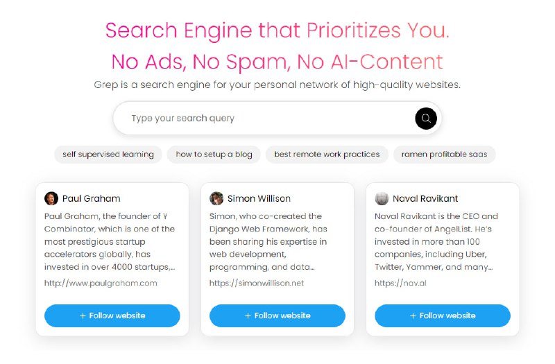 用于你的高质量网站个人网络的搜索引擎