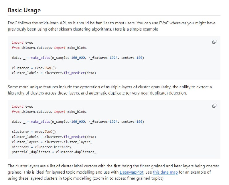 EVōC：快速灵活的高维嵌入向量聚类库，专为处理大规模数据集设计