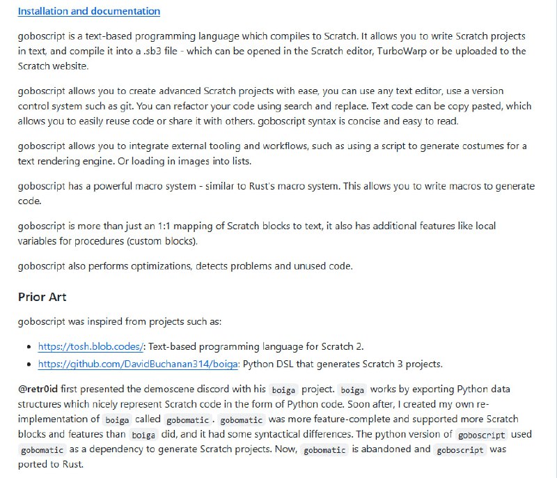 Goboscript：将文本代码编译成Scratch项目的编译器