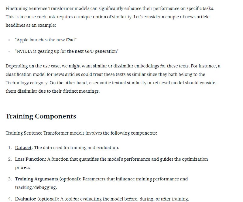 Sentence Transformers v3：用于检索增强生成、语义搜索、语义文本相似性、释义挖掘等多种应用的Python库，通过微调提升特定任务性能，支持从头开始训练新模型