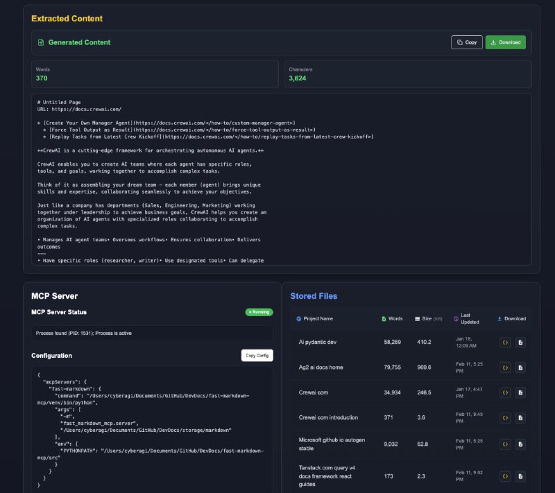 DevDocs：为开发者打造的完全免费、私有的技术文档MCP服务器
