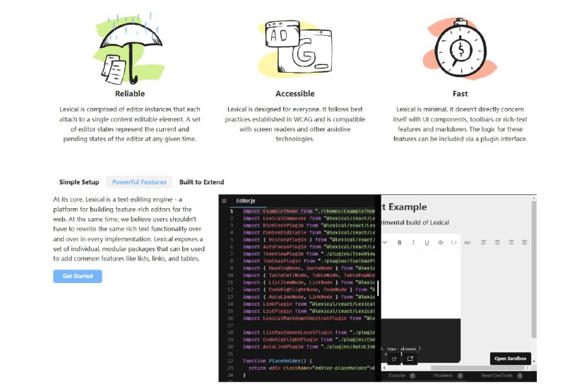 Lexical：可扩展的JavaScript web文本编辑器框架，强调可靠性、可访问性和性能Lexical：可扩展的JavaScript web文本编辑器框架，强调可靠性、可访问性和性能