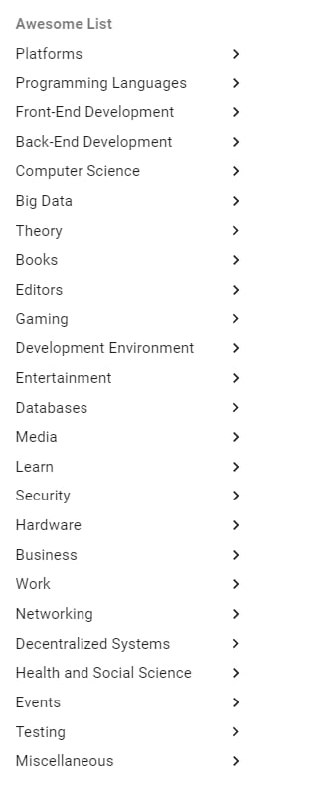 超赞列表合集，从各类Awesome list项目抓取而来