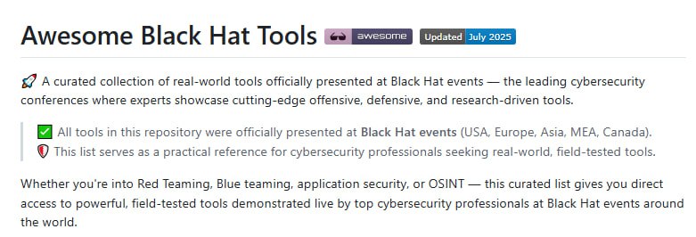 汇集全球顶级黑客大会官方展示的实用网络安全工具