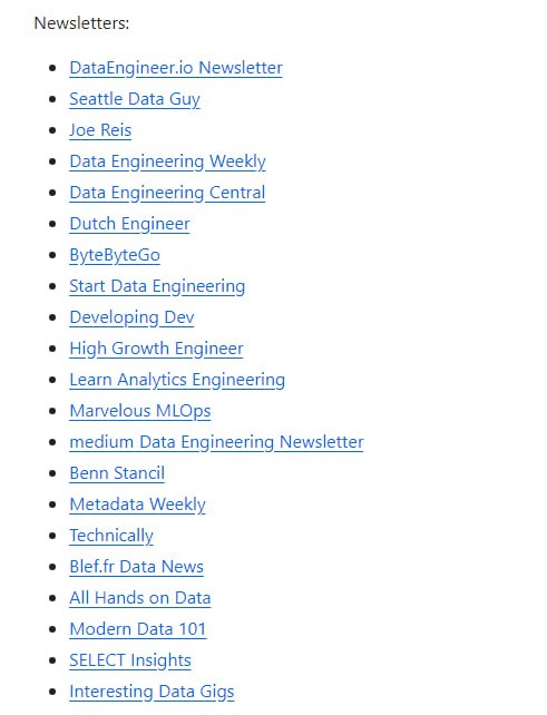 The Data Engineering Handbook：该存储库拥有成为出色的数据工程师所需的所有资源，教程、博客、订阅邮件列表等
