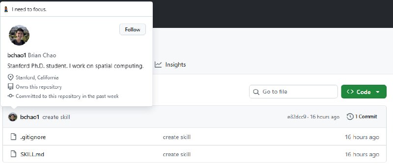 一个专门帮计算机科研工作者找论文的skill | github | #论文开发者Brian Chao是这么说的：“分享一个我为机器学习文献调研创建的非常简单的 Claude 技能
