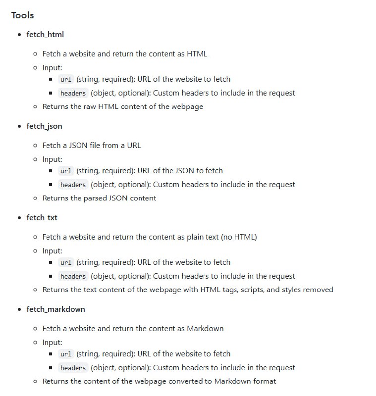 Fetch MCP Server：一个灵活的HTTP获取Model Context Protocol服务器，能轻松抓取网页内容并转换成多种格式