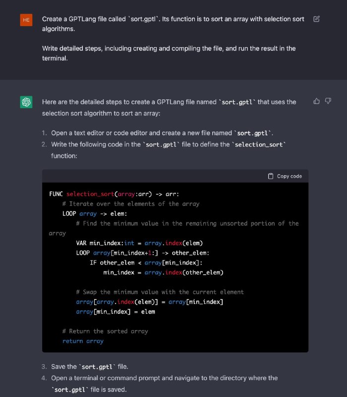实验：在ChatGPT里创建一种新的编程语言GPTLang 是一种通用的高级编程语言，旨在易于使用和可读性