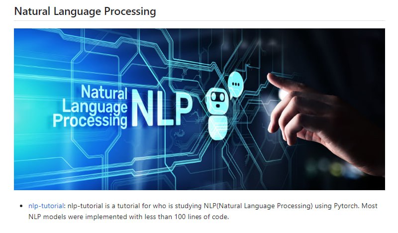 包含各种AI和ML领域的GitHub仓库列表，按不同的主题和技术分类，提供了大量与自然语言处理（NLP）、大型语言模型（LLM）、计算机视觉、数据科学、机器学习、机器学习运维（MLOps）和数据工程等领域相关的项目链接