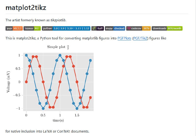 matplot2tikz：将Python的matplotlib图表无缝转换为LaTeX兼容的TikZ/PGFPlots格式