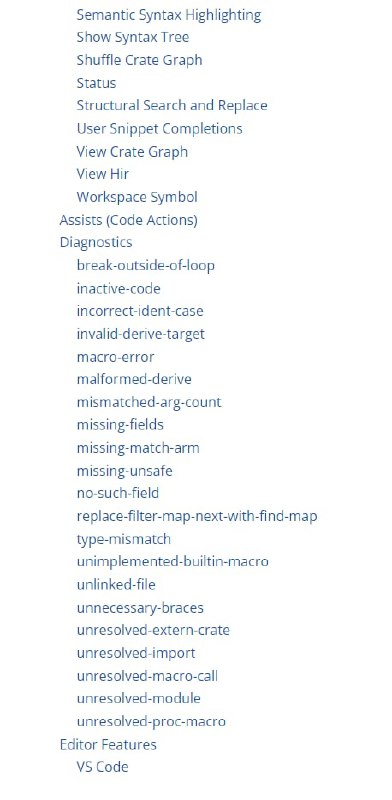 rust-analyzer 是 Rust 语言的模块化编译器前端，旨在为 Rust 创建出色的 IDE 支持，为许多代码编辑器（包括 VS Code、Emacs 和 Vim）提供了代码完成和 goto 定义等功能