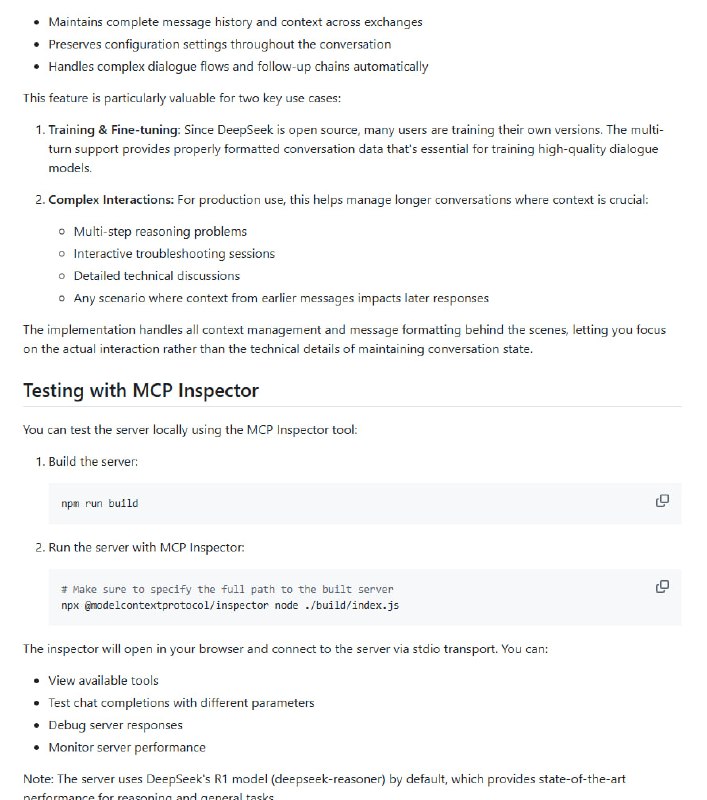 DeepSeek MCP Server：为DeepSeek先进语言模型提供无缝集成的Model Context Protocol服务器，让语言模型与MCP兼容应用轻松对接