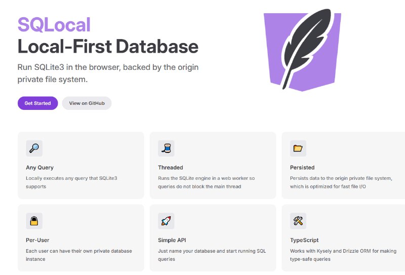 sqlocal：在浏览器中轻松运行SQLite3，支持私有文件系统存储