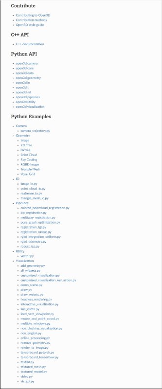 Open3D: 现代3D数据处理库Open3D 是一个开源库，支持快速开发处理 3D 数据的软件