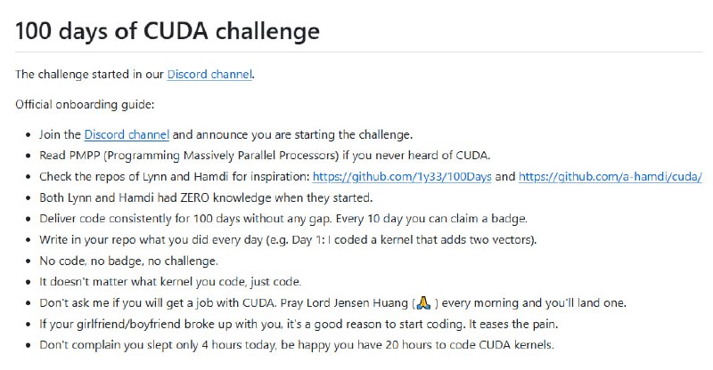 100 days of GPU Challenge：挑战GPU开发极限，助力开发者掌握高性能计算的利器