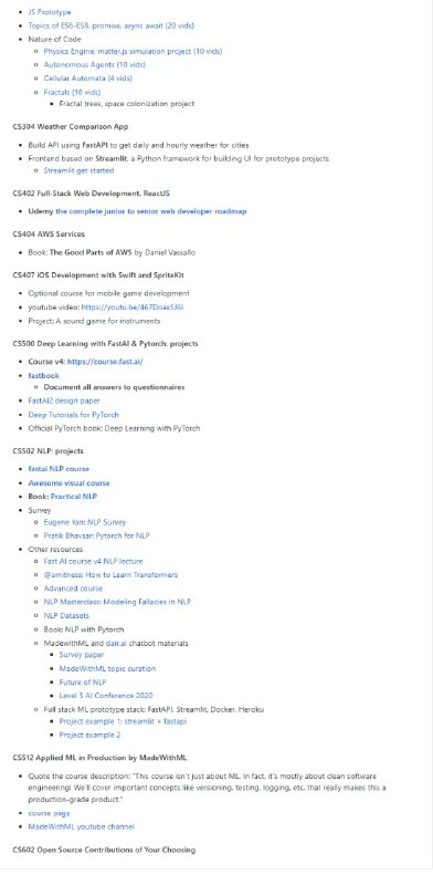 一份面向计算机科学基础及全栈开发、深度学习和自然语言处理的定制化计算机科学课程清单(学习资源集)作者语：作为一名拥有物理学背景的机器学习软件工程师，我觉得缺乏计算机科学学位是我长期成长的一个限制因素
