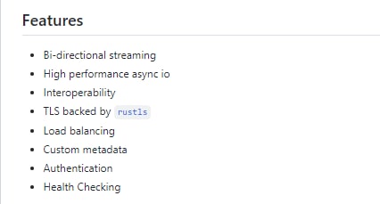 一个 gRPC over HTTP/2 实现，专注于高性能、互操作性和灵活性