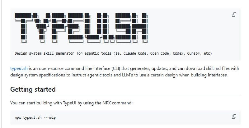 告别千篇一律的AI审美，TypeUI 让 Claude 学会48种设计语言 | #工具开发者elwingo1用两周时间做了个开源项目TypeUI，提供48个设计skill文件给Claude用，让AI生成的网站不再千篇一律