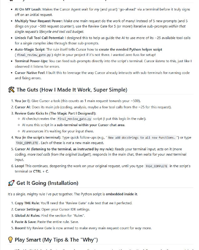Review-Gate：让Cursor IDE的AI Agent不再“半途而废”，大幅提升单次请求的深度和效率
