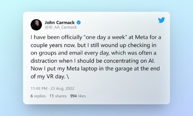 大神约翰·卡马克谈如何避免分心 Twitter地址 | #经验