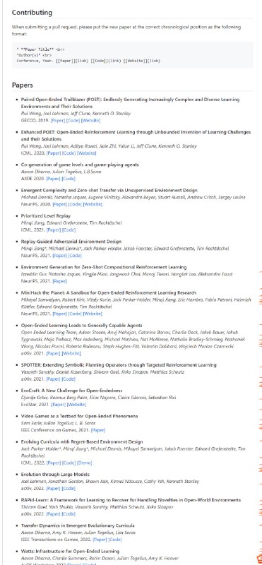 AI开放式(open-ended)学习资源列表 | 传送门