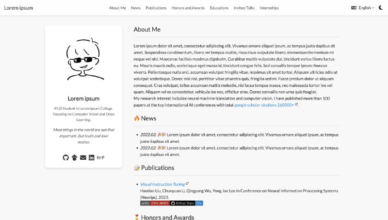 Zero Academic Page：为学术个人网站量身打造的简洁现代主题