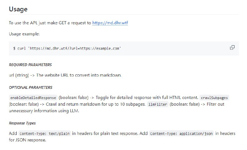 快速将任何网站转换为适用于大型语言模型(LLM)的 Markdown 数据的工具Markdowner | #工具