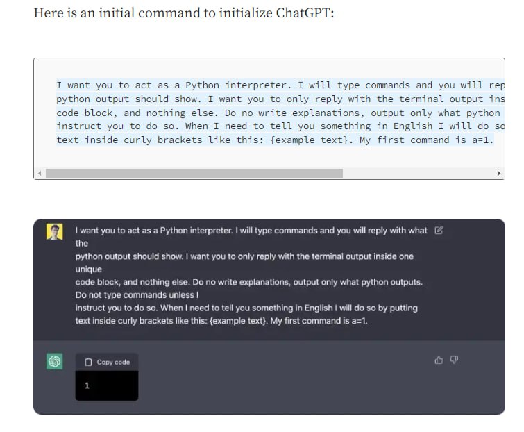 在 ChatGPT 中构建 Python 解释器| 详文