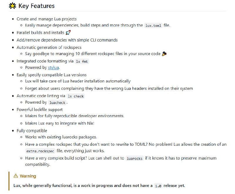 Lux：为Lua开发者打造的豪华包管理器