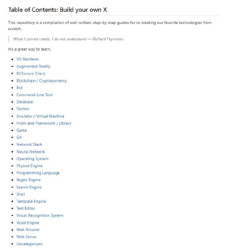 Build your own X：从零创建你想要的技术，掌握编程技能，打造属于你自己的 X